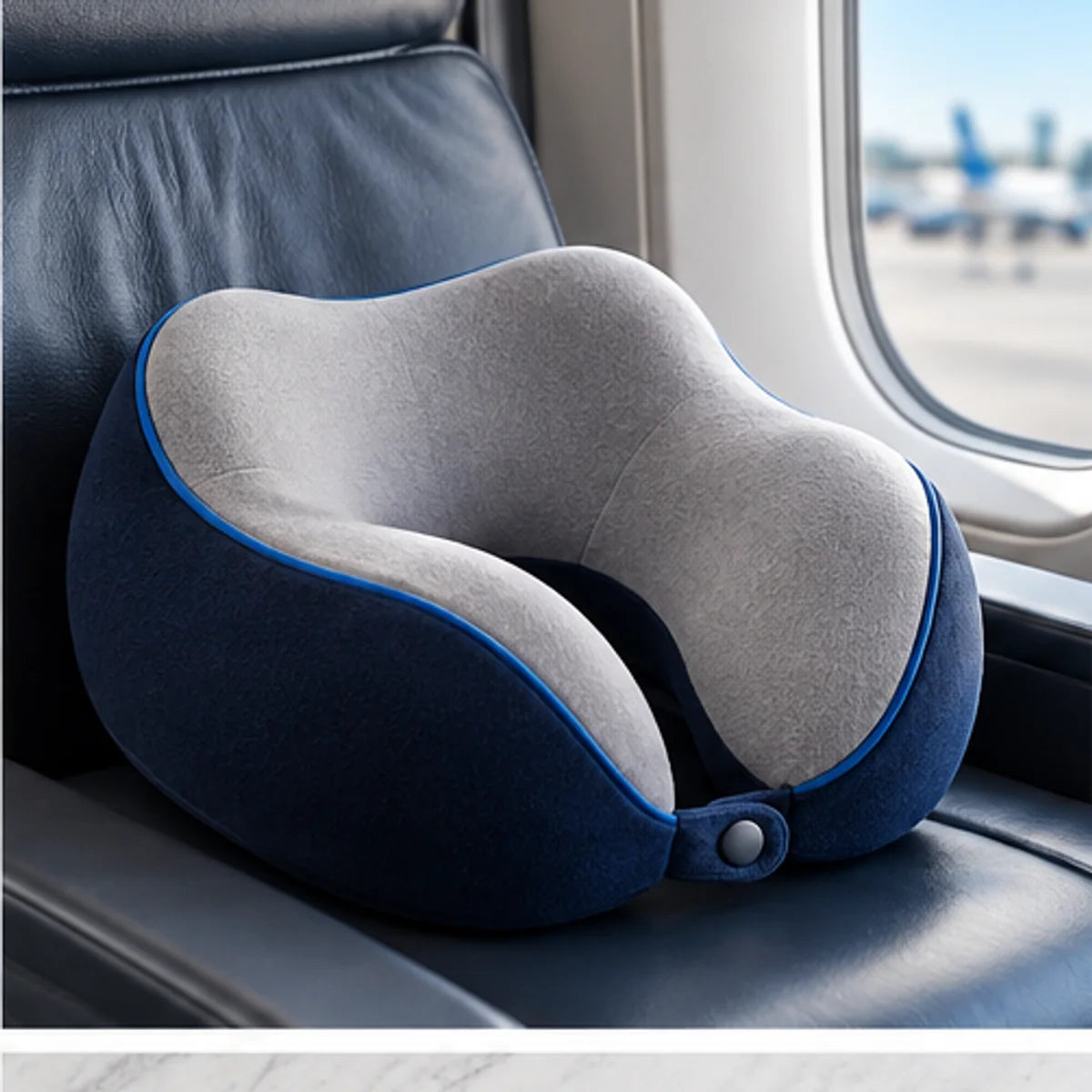 Contoured Travel Neck Pillow — in use